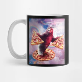 Funny Space Sloth With Pizza Mug